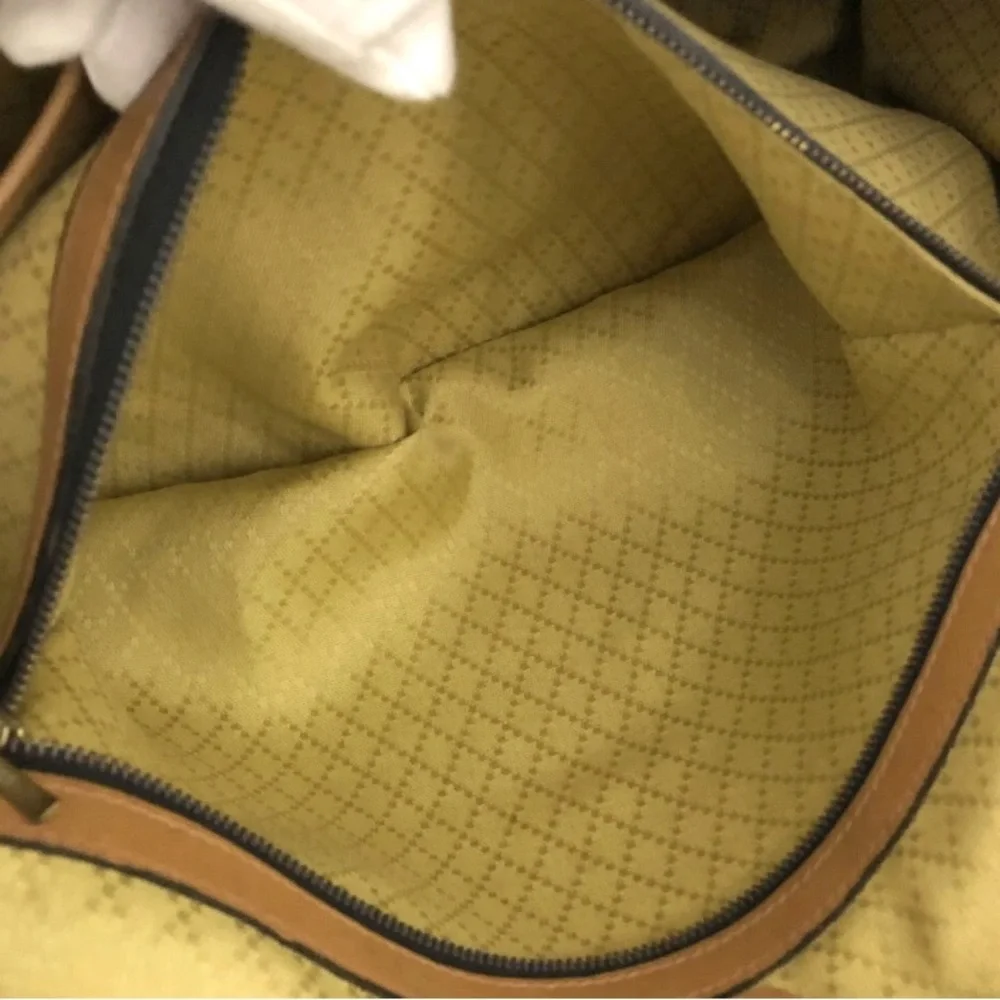GUCCI GG vintage/rare Logo Canvas Leather Boston Travel/HandBag-Blk/Tan:COA